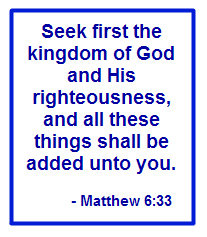 Seek first the kingdom...
